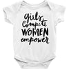 girls compete, women empower Baby Onesie