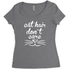 cat hair don't care cute crazy cat Women's Triblend Scoop T-shirt