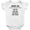 January Girl Baby Onesie