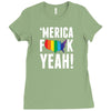 'MERICA FUCK YEAH! Ladies Fitted T-Shirt