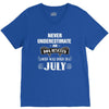 never underestimate an old man who was born in july V-Neck Tee