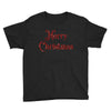 merry christmas red glitter Youth Tee