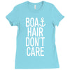 boat hair don't care Ladies Fitted T-Shirt