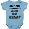 Super June Girl Baby Onesie