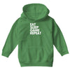 eat sleep game repeat Youth Hoodie