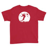 skiier moon moonlight silhouett Youth Tee