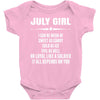 Super July Girl Baby Onesie