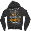 I'm a july woman I was born with my heart Zipper Hoodie