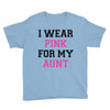 i wear pink for my aunt breast cancer Youth Tee