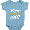 kings are born in 1987 Baby Onesie