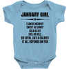 Super January Girl Baby Onesie