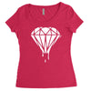 dripping diamond logo Women's Triblend Scoop T-shirt