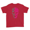 two coloured patterned skull   mens funny Youth Tee
