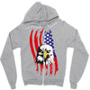 american eagle usa flag head Zipper Hoodie