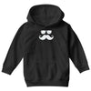hipster glasses and moustache Youth Hoodie