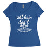 cat hair don't care cute crazy cat Women's Triblend Scoop T-shirt