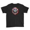 cotton captain america shield distressed, ideal gift or present Youth Tee