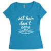 cat hair don't care cute crazy cat Women's Triblend Scoop T-shirt