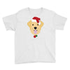 golden retriever dog with red santa's hat Youth Tee