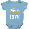 kings are born in 1978 Baby Onesie