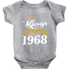 kings are born in 1968 Baby Onesie