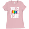 'MERICA FUCK YEAH! Ladies Fitted T-Shirt