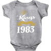 kings are born in 1983 Baby Onesie
