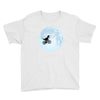 Biker Dinosaur - Dinosaur Riding A Bike To The Moon Youth Tee