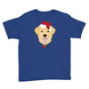 golden retriever dog with red santa's hat Youth Tee