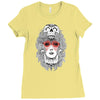 girl and skull Ladies Fitted T-Shirt