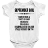 Super September Girl Baby Onesie