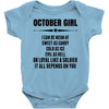Super October Girl Baby Onesie