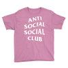 anti social social club White logo Youth Tee