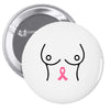 breast with pink ribbon Pin-back button