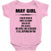 Super May Girl Baby Onesie