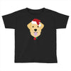 golden retriever dog with red santa's hat Toddler T-shirt