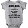 Super April Girl Baby Onesie