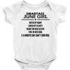 Smartass June Girl Baby Onesie