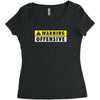 warning offensive mens funny Women's Triblend Scoop T-shirt