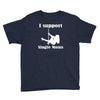 i support single moms stripper pole dancer funny saying Youth Tee