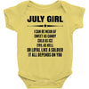 Super July Girl Baby Onesie