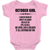 Super October Girl Baby Onesie
