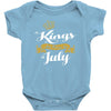 kings are born in july Baby Onesie
