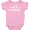 i am currently away from my cpu t shirt 3xl funny geek linux tee cool Baby Onesie