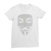 v for vendetta mask guy fawkes cool girls womens cotton t shirt dw01 Ladies Fitted T-Shirt