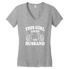 This Girl Loves Her Husband Women's V-Neck T-Shirt