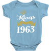 kings are born in 1963 Baby Onesie