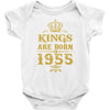 kings are born in 1955 Baby Onesie