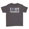 i love my soldier navy camouflage Youth Tee