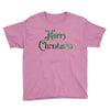 merry christmas green glitter Youth Tee